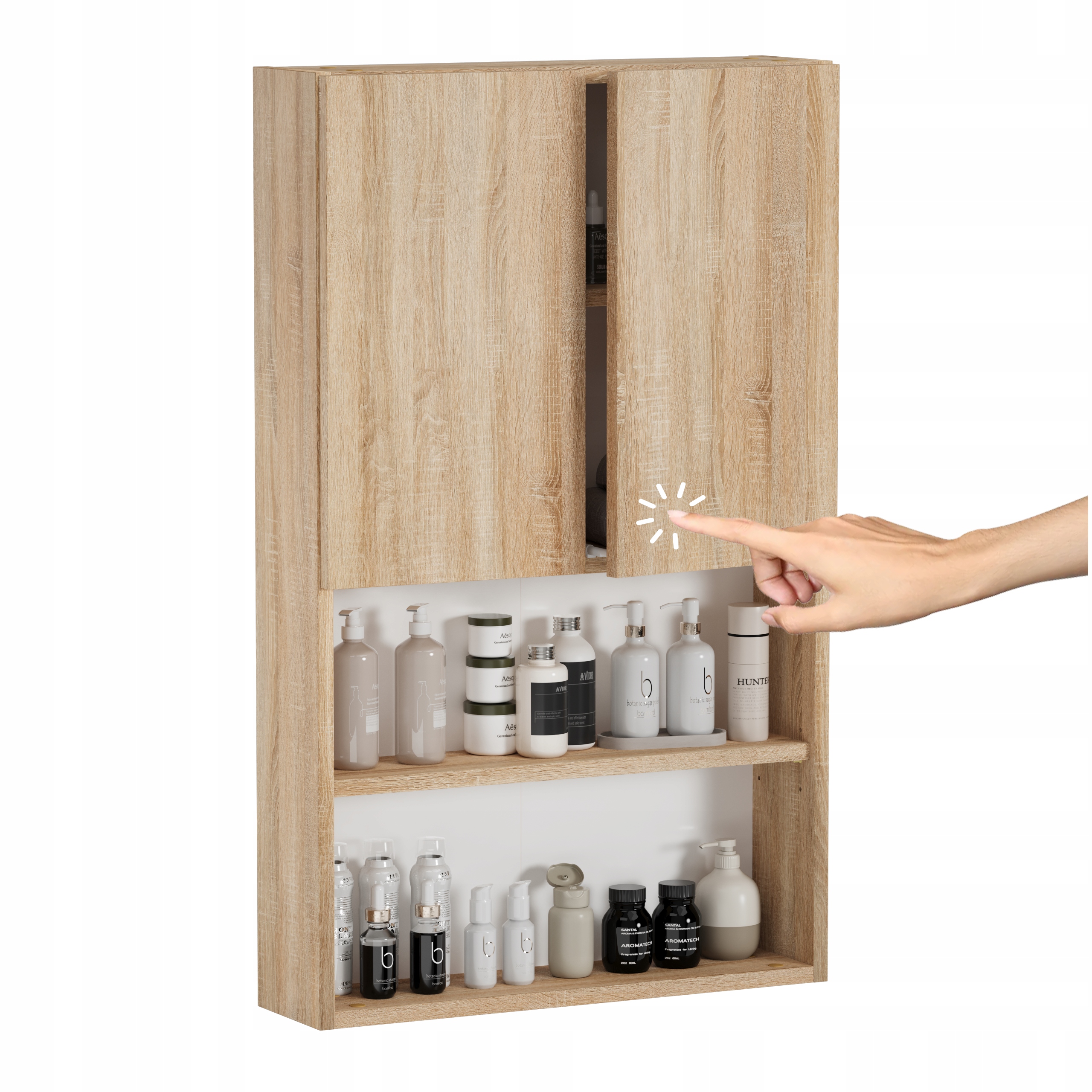 Závěsná koupelnová skříňka nad Wc, dekor dub Sonoma, imitace dřeva