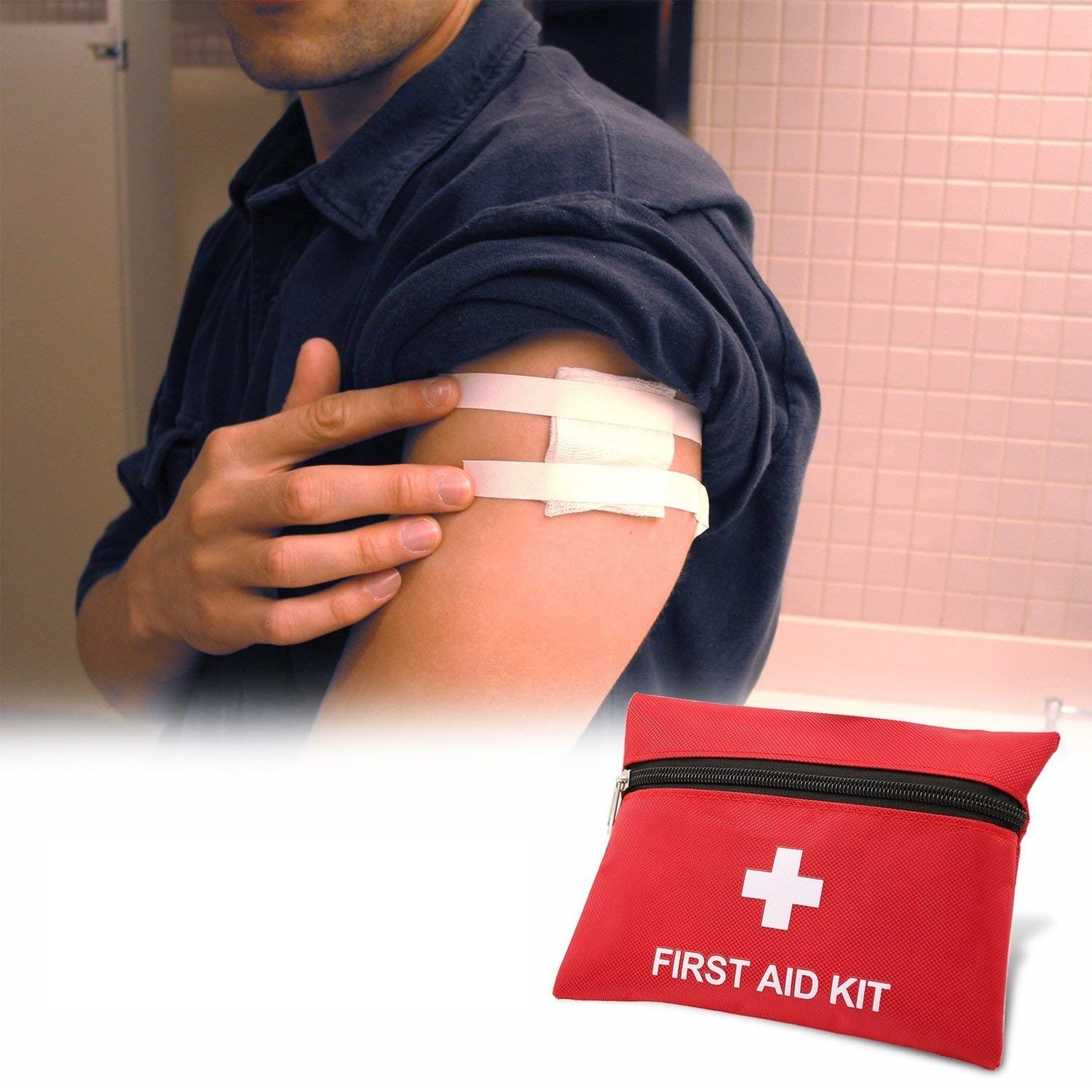 APTECZKA WYPOSAŻONA KOC TERMICZNY OPASKA UCISKOWA APT-1 MAŁA I PORĘCZNA Kolor czerwony