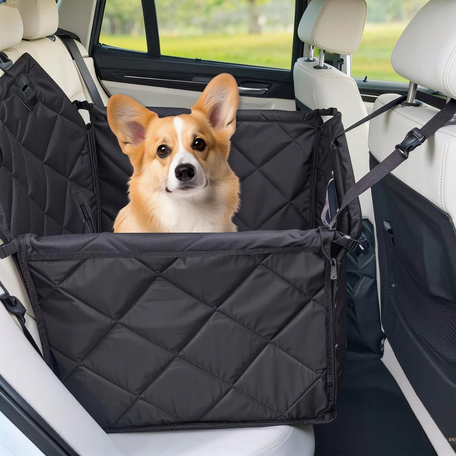 K9 Autositz pro psy Skládací voděodolný Přepravka s pásy