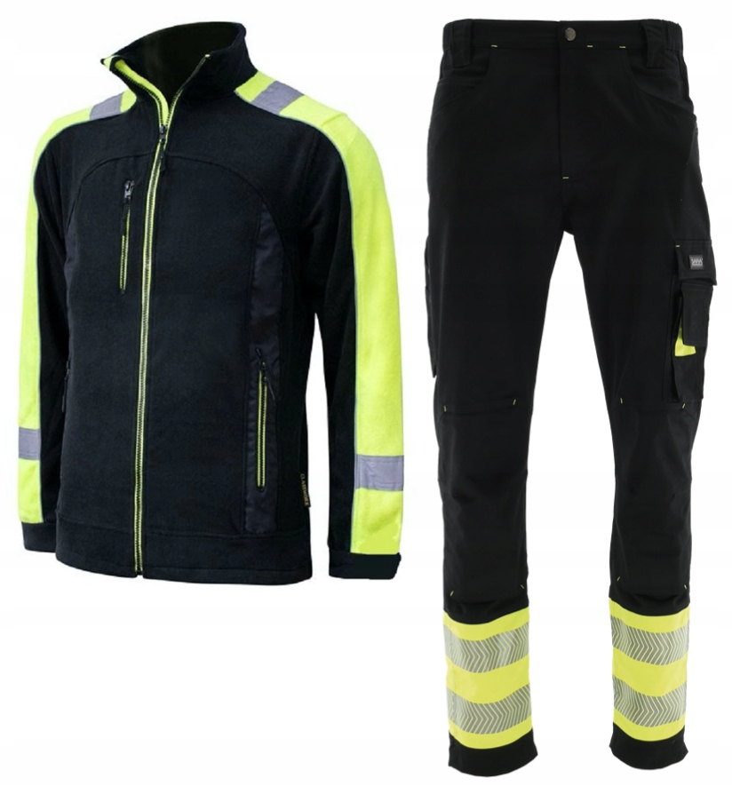 Pracovní oblečení Elastické reflexní Kalhoty silné Polar stretch Bozp 48
