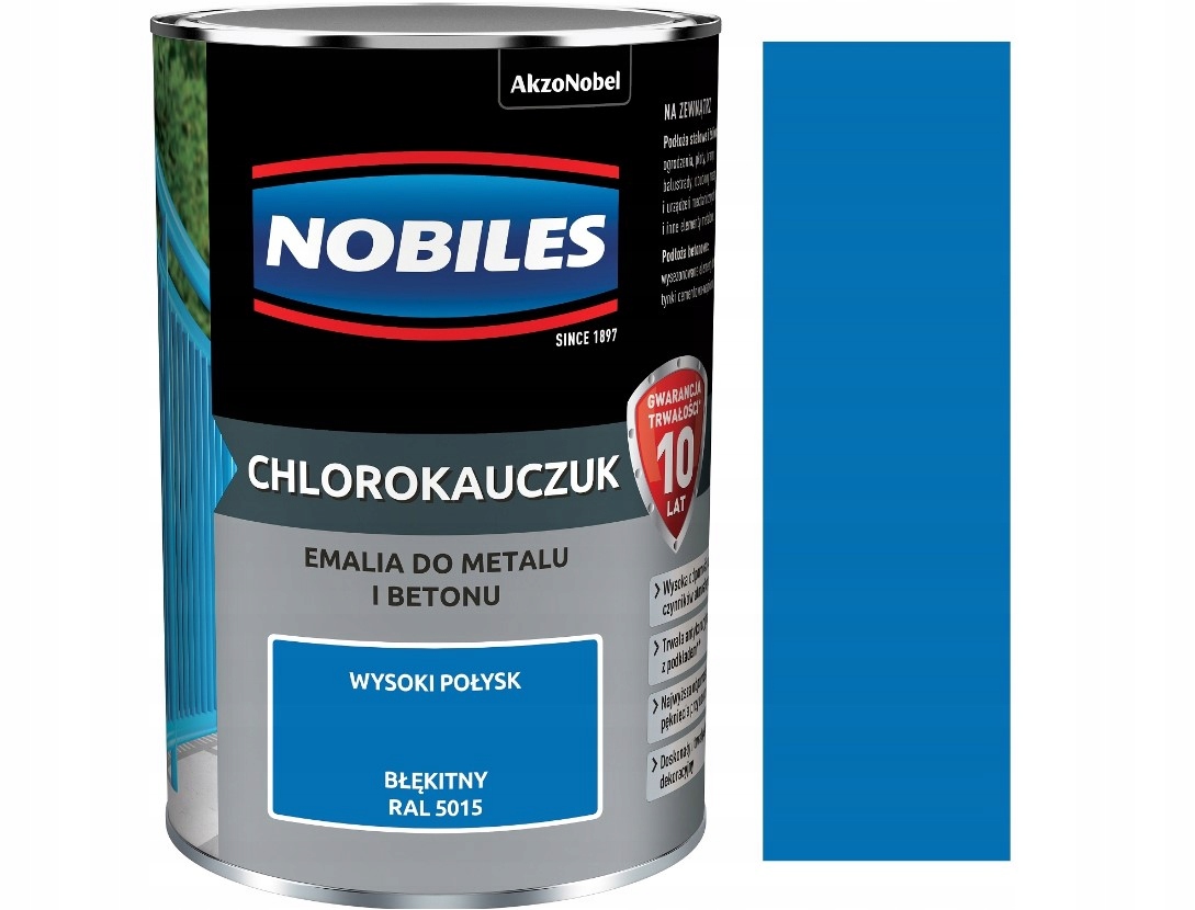 Nobiles Chlorový Kaučový Smalt 5L Světle Modrá 5015