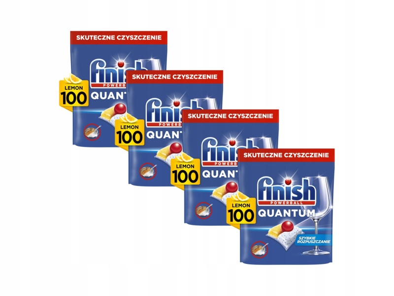 Kapsułki do zmywarek Finish Powerball Quantum All in 1 Lemon 4 x 100 szt.