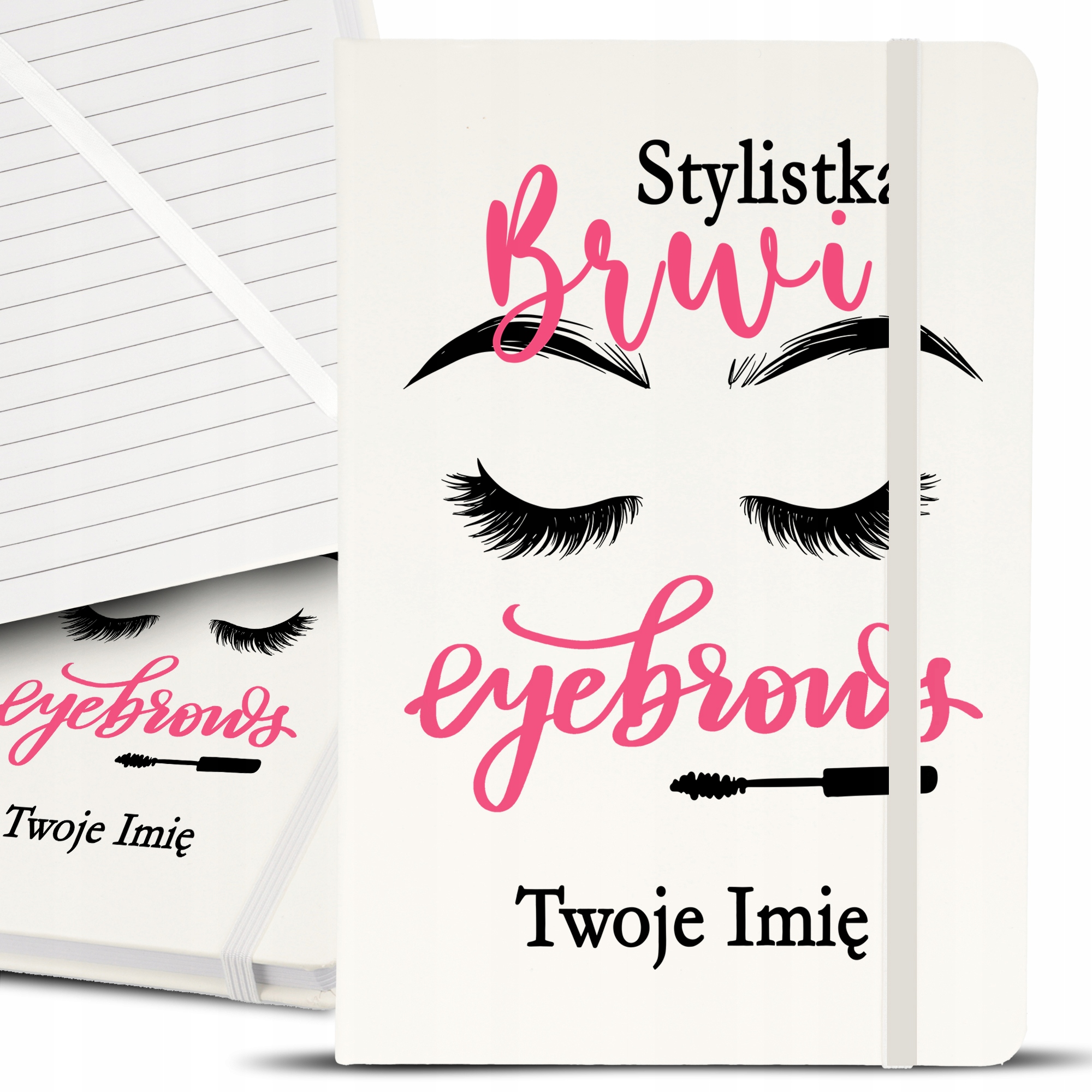 Notes Notatnik A5 Biały DLA STYLISTKI RZĘS IMIĘ Wz