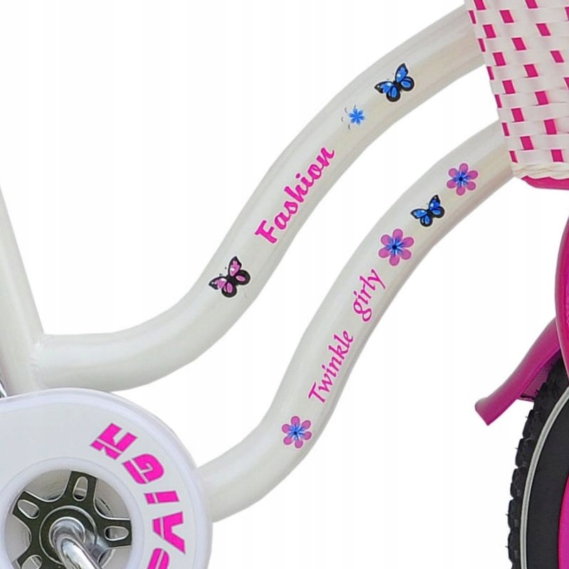 Rower 14 cali TWINKLE GIRLY Fashion WHITE/Pink Kod producenta AC-1405
