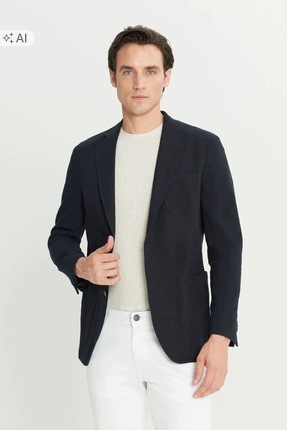 Ac&co Sako Elegantní Jednořadé Sako 46-56 5IA