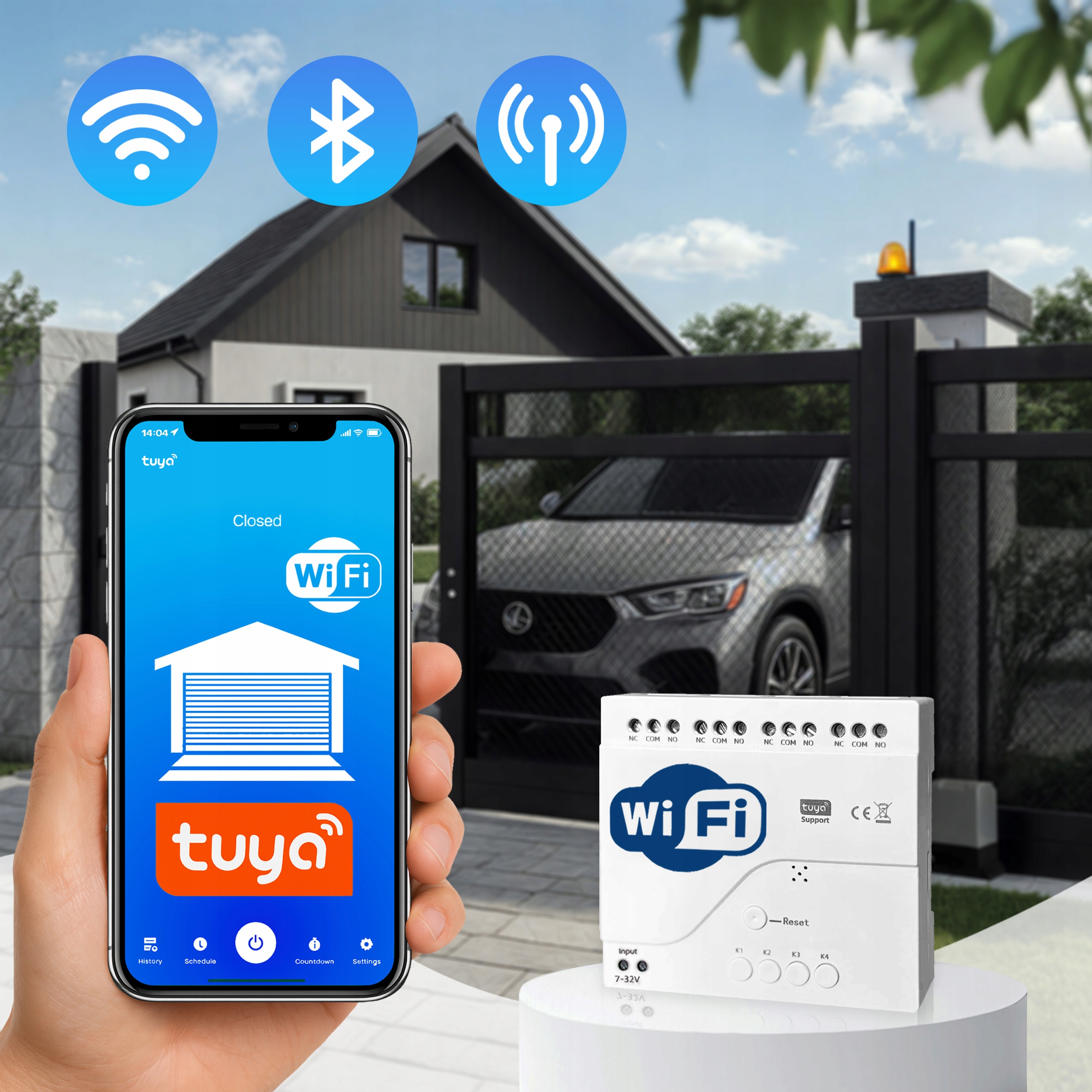 Napęd bramy PRZESUWNEJ ZESTAW 800kg + 4 piloty + lampa LED + WIFI Maksymalna waga skrzydła 800 kg