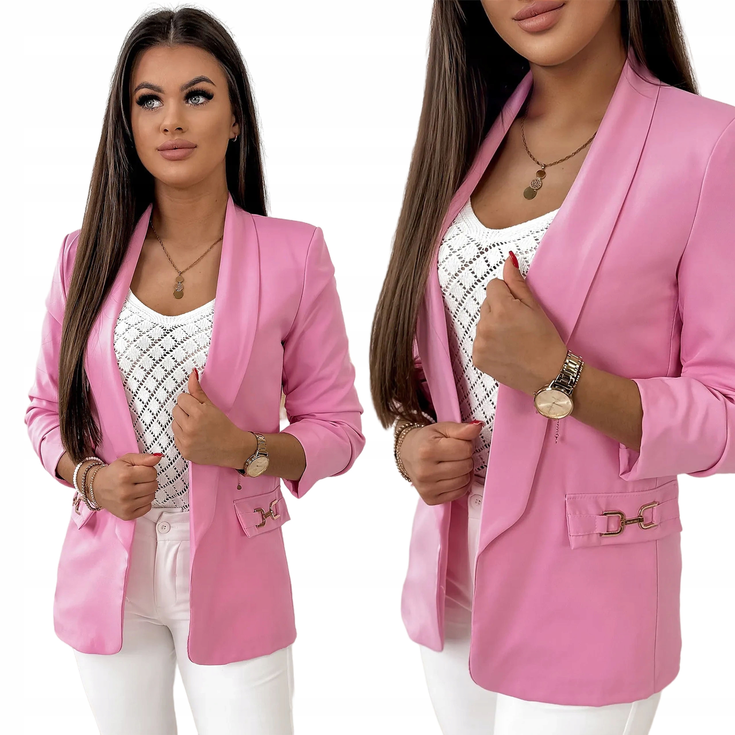 

Marynarka Z Drapowanymi Rękawami Żakiet Casual XL