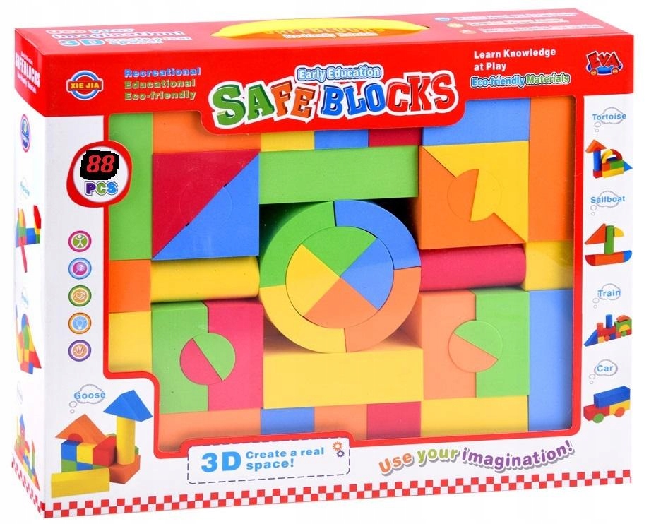 Klocki Konstrukcyjne Zestaw Klocków Dla Sześciolatka Klocki Piankowe 96 Szt