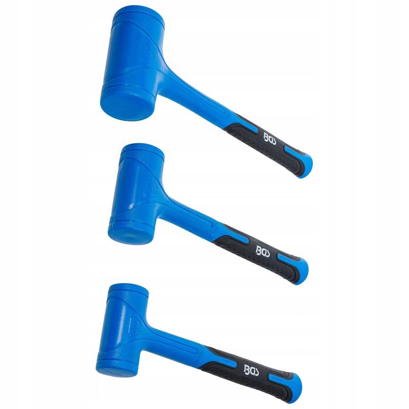 Sada 3 beztryskových kladív z plastu Ø 47 55 65 mm, 450 765 1275 g, Bgs