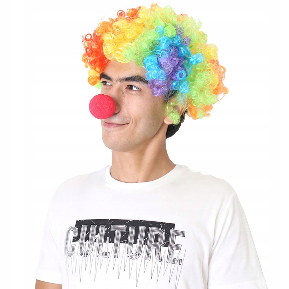 

Peruka Clown Clowna Kolorowa Czerwony Nos Animator