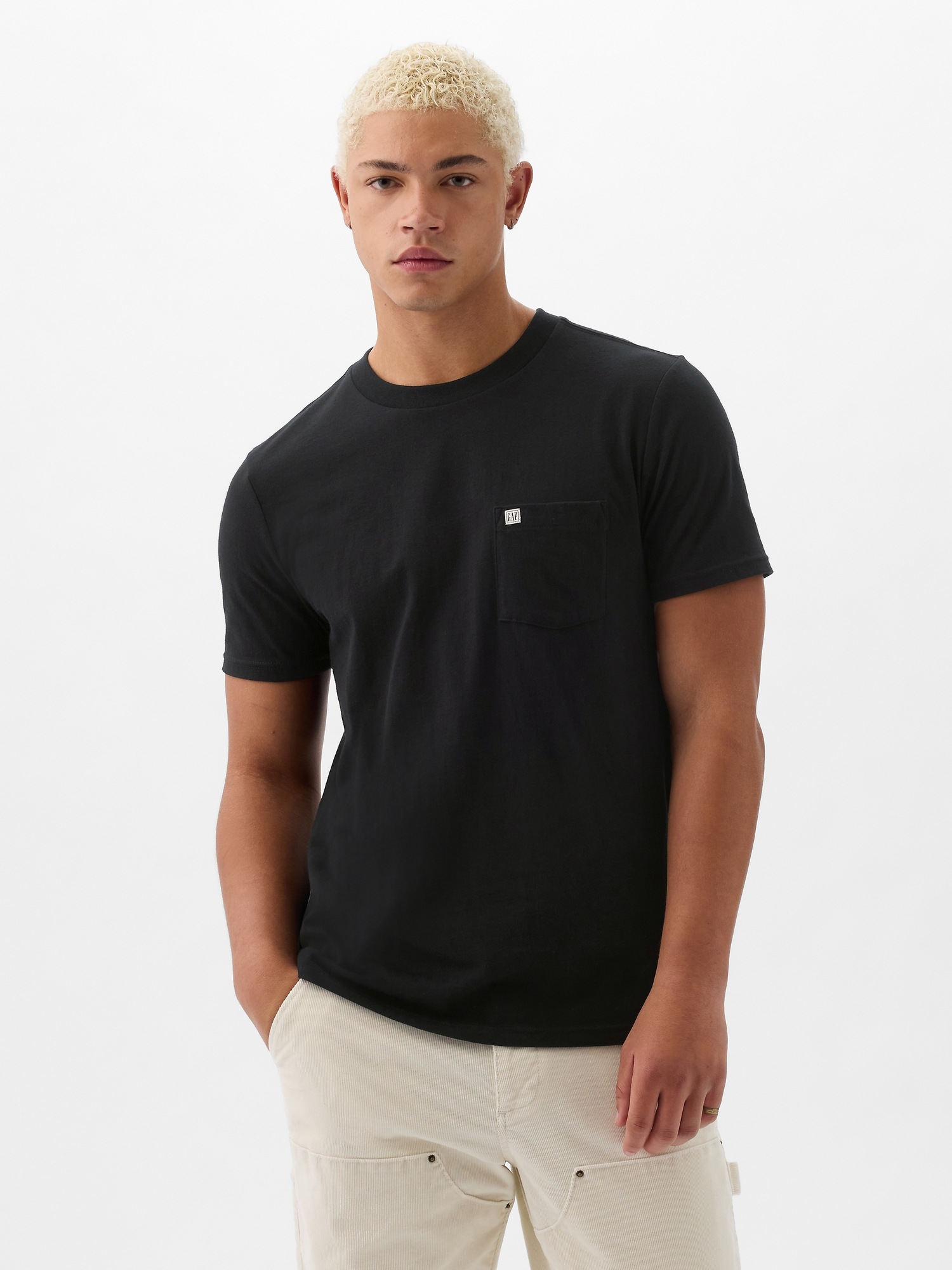 Gap Tričko Intl F Ss Pkt T Logo černá