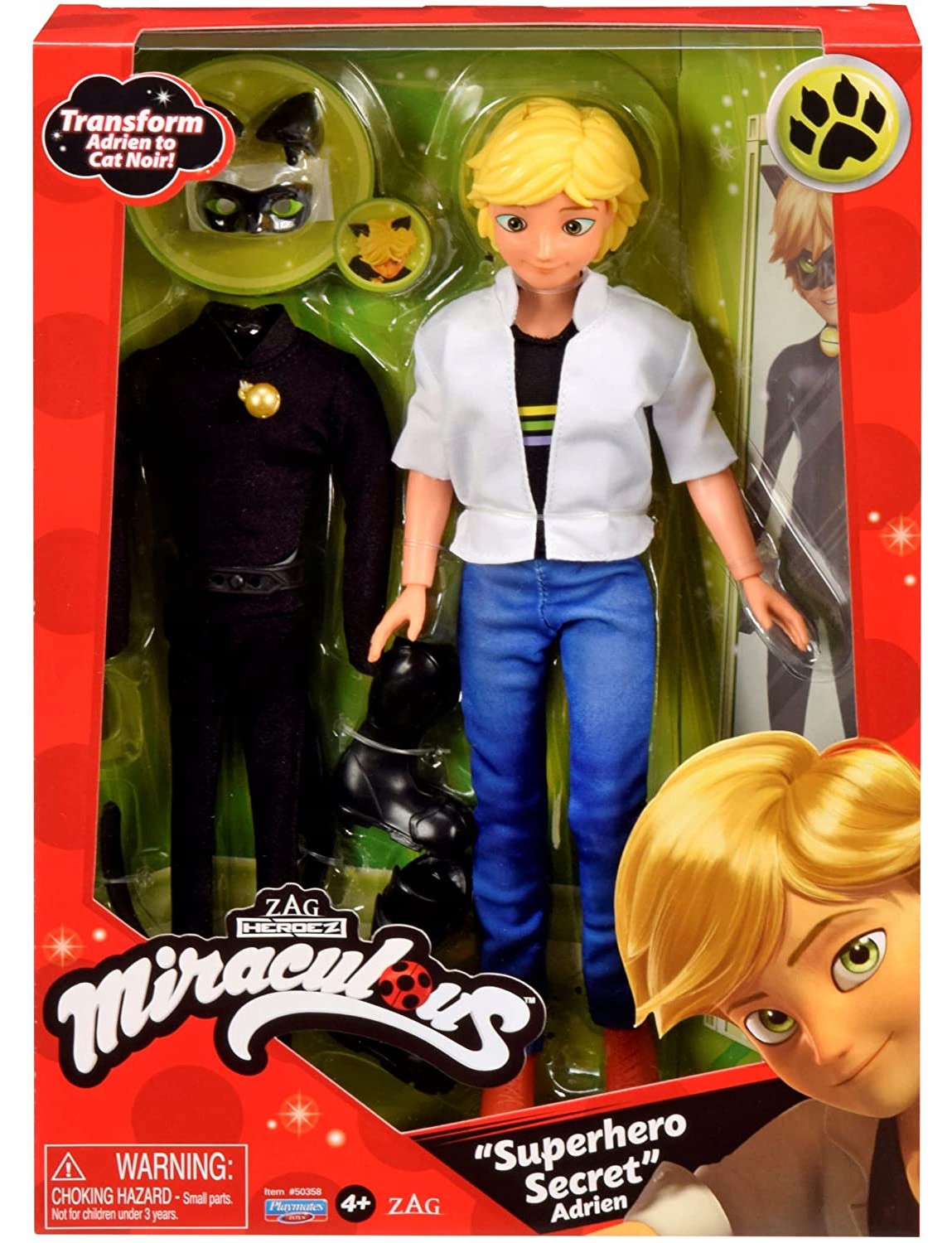 

Miraculous Lalka Adrien i strój Czarnego Kota