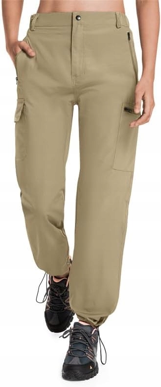 Spodnie Trekkingowe Damskie Outdoor Uv Wodoodporne Khaki XL