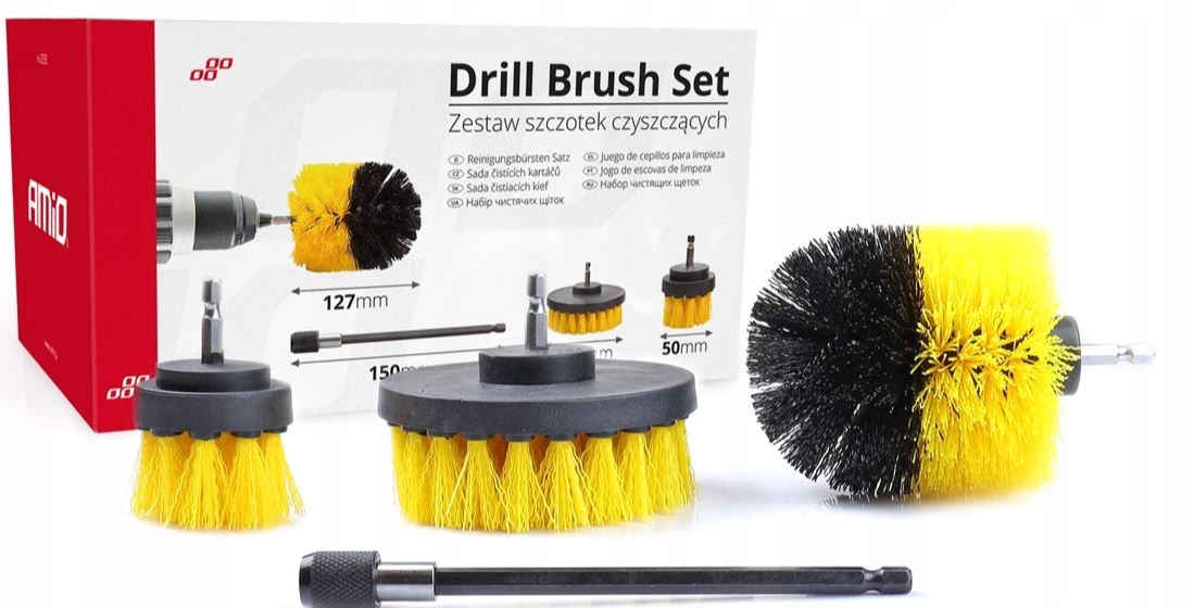 SZCZOTKI CZYSZCZĄCE SPRZĄTAJĄCE NA WIERTARKĘ 4SZT