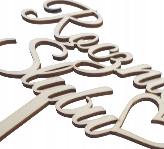 Topper napis na tort ROCZNICA ŚLUBU drewniany Kod producenta RS3