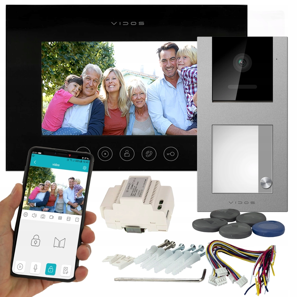 Wideodomofon WIFI Vidos X M11B-X + S11-1 FullHD Android Podczerwień RFID