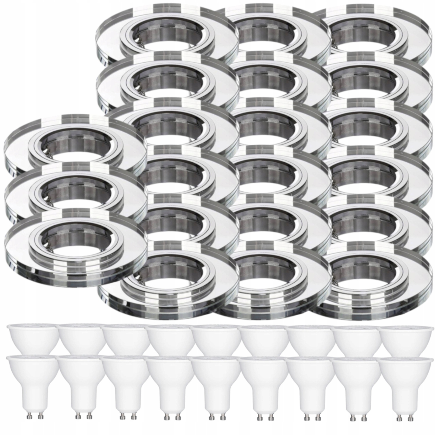 21 x Pevná Stropní Lampa Halogenová Objímka Sklo 3W Led Žárovky