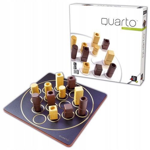 Gigamic Quarto drewniana gra logiczna dla 2 osób strategiczna planszowa
