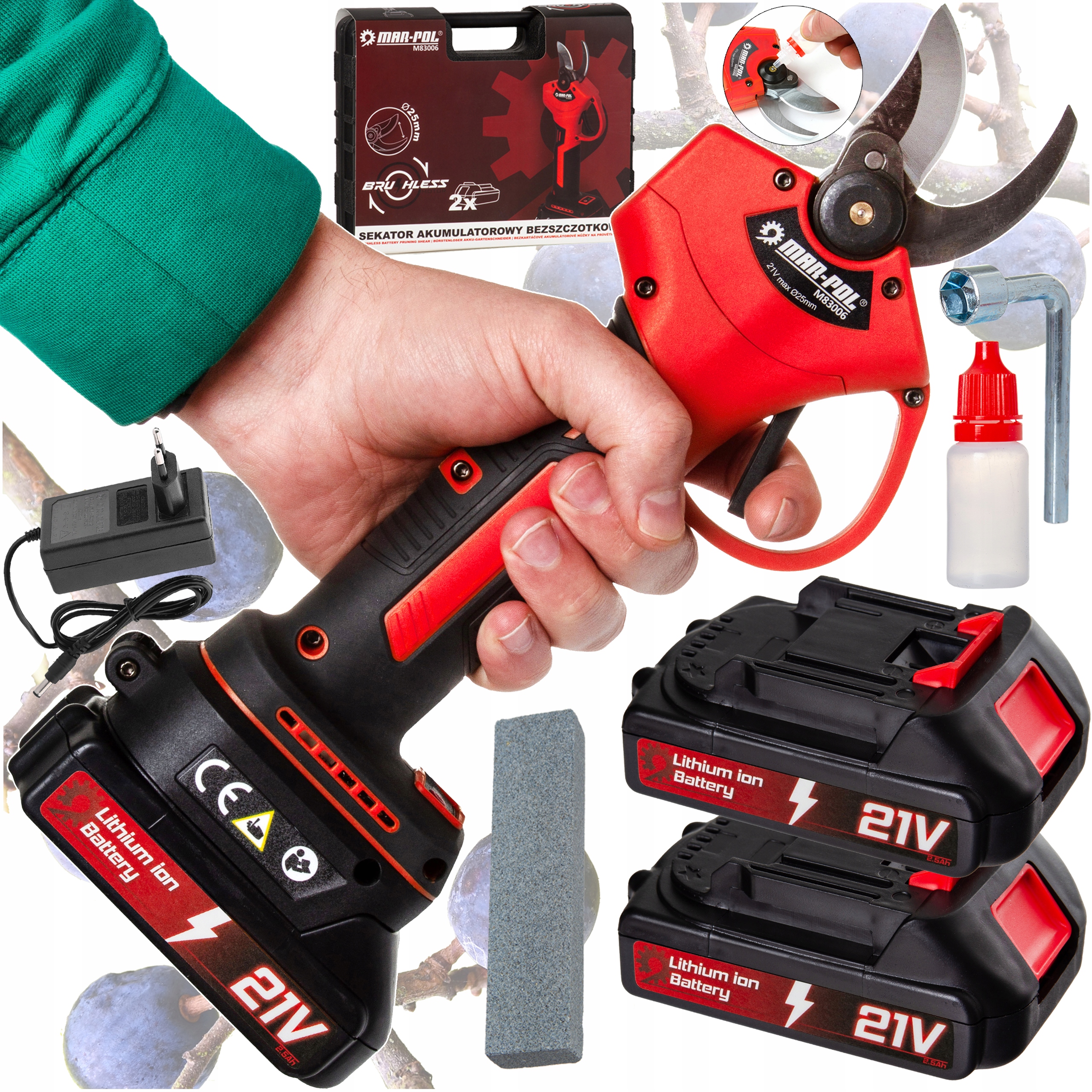 Zahradní nůžky Nůžky Na Větve Elektrické Zahradní 2xAKU 28mm SK-5