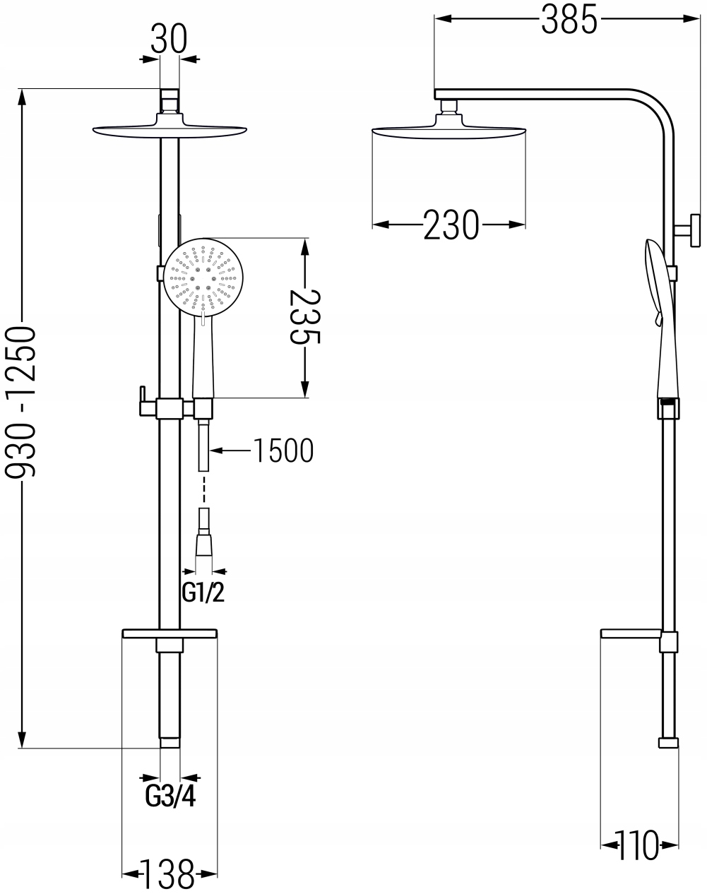 MEXEN Q67 KOLUMNA PRYSZNICOWA NATYNKOWA CZARNA Marka Mexen