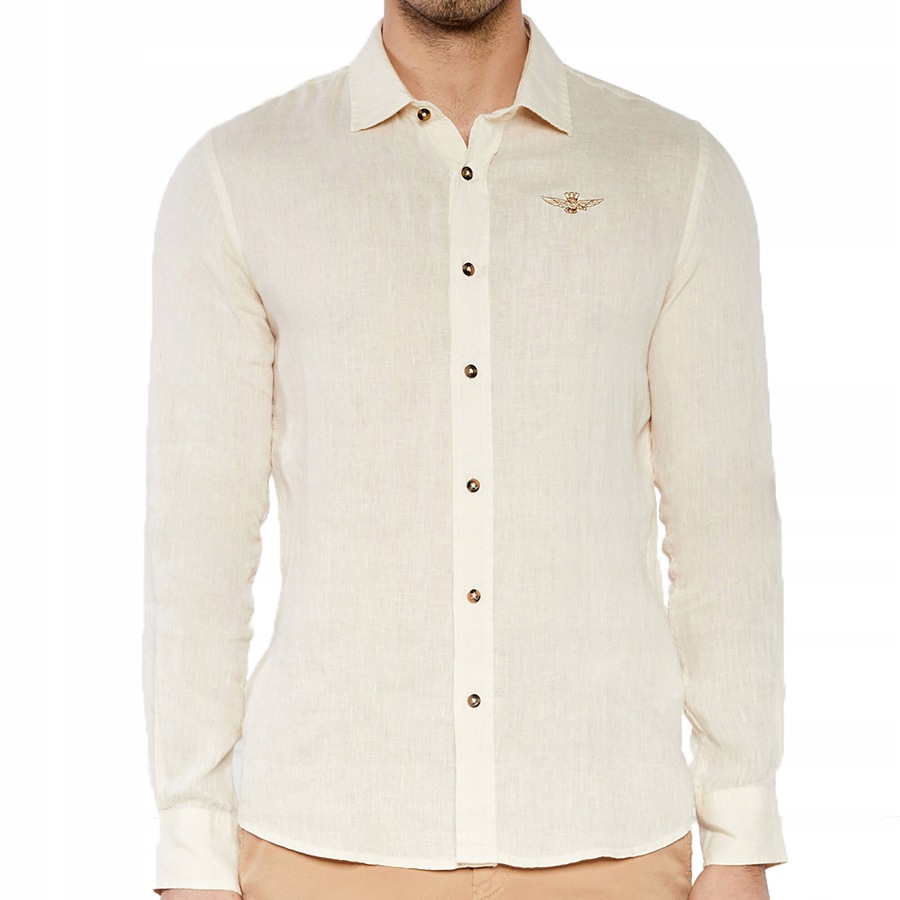 Pánská košile Aeronautica Militare 241CA1239CT3089 Ecru