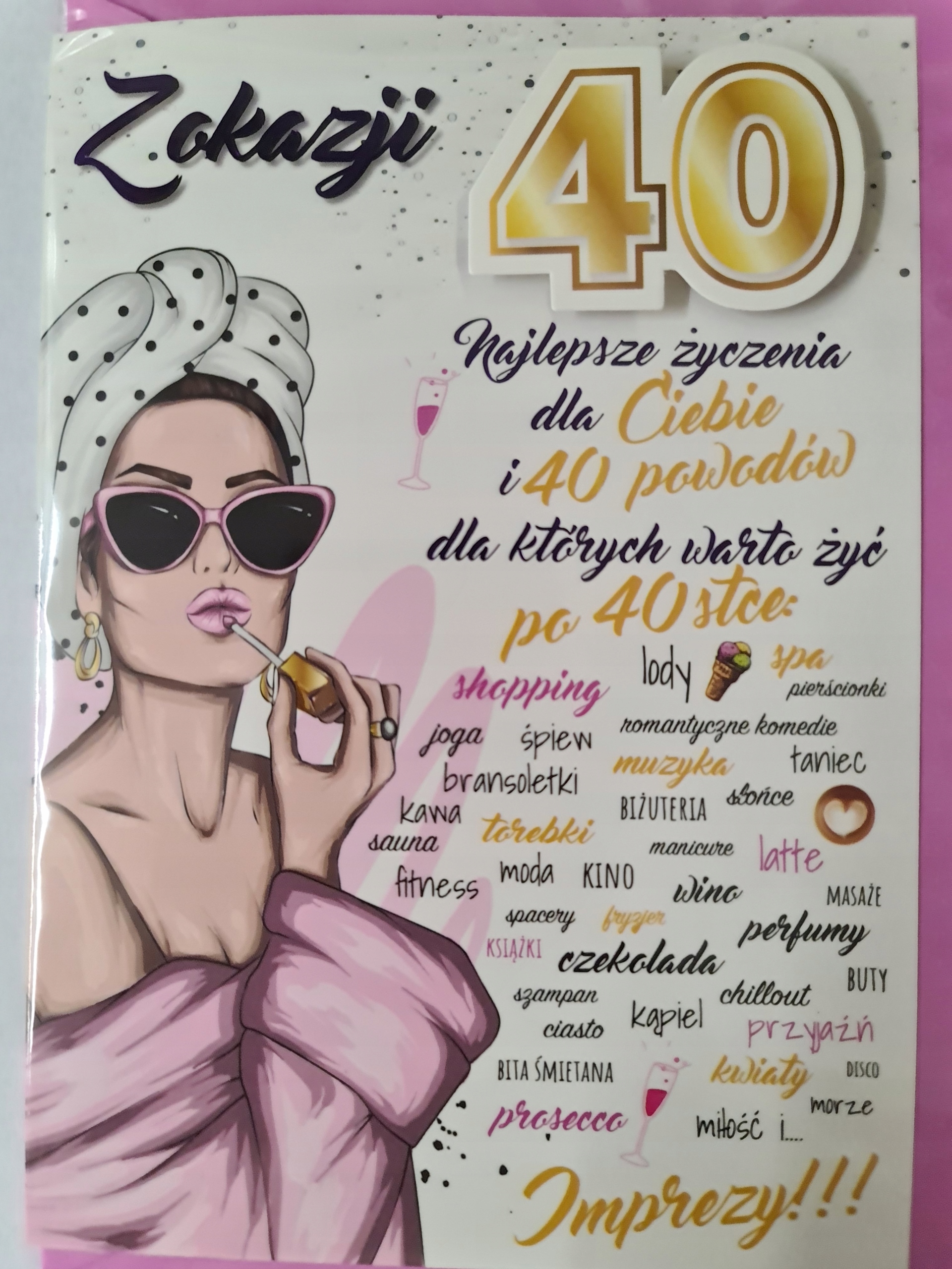 

kartka urodzinowa na 40 lat czterdziestkę czterdzi