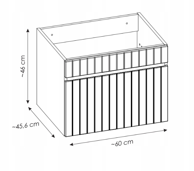 Ryflowana szafka pod umywalkę z blatem 60 cm ICONIC ROSE 82-60 Materiał MDF
