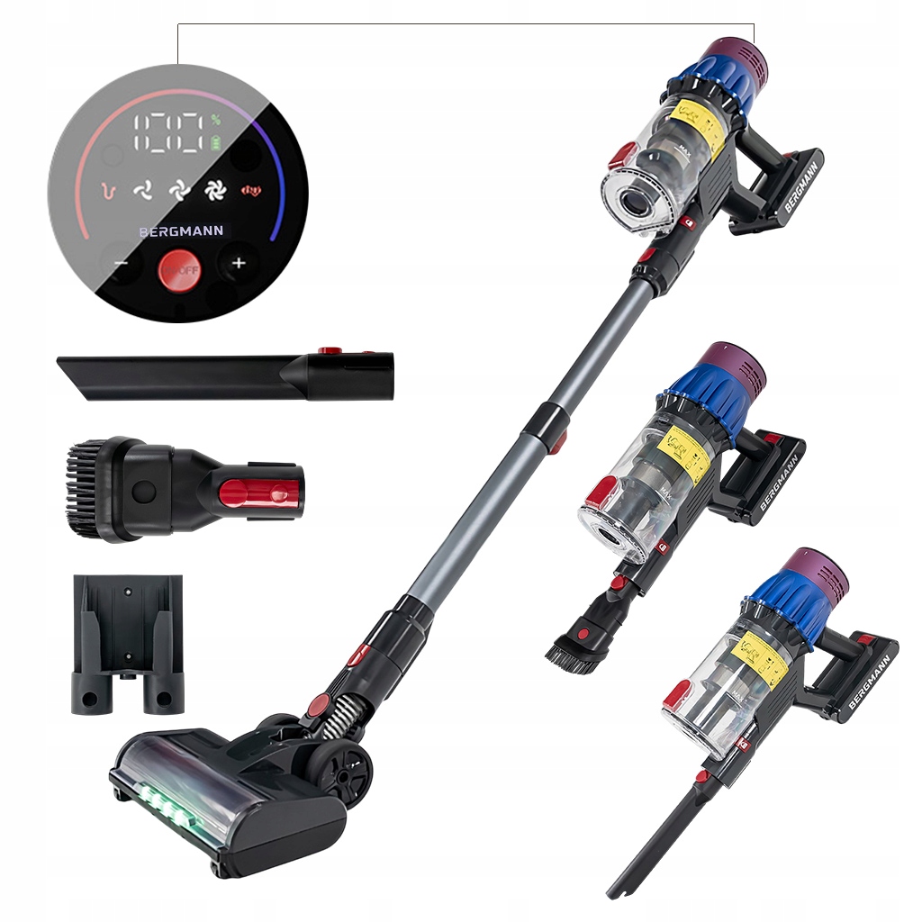 Odkurzacz Bezprzewodowy Pionowy Bergmann Pux 728 650W Elektroszczotka Led