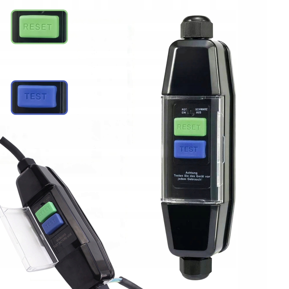Proudový spínač Rcd na kabel, diferenciál 10mA, 3600W 16A IP66