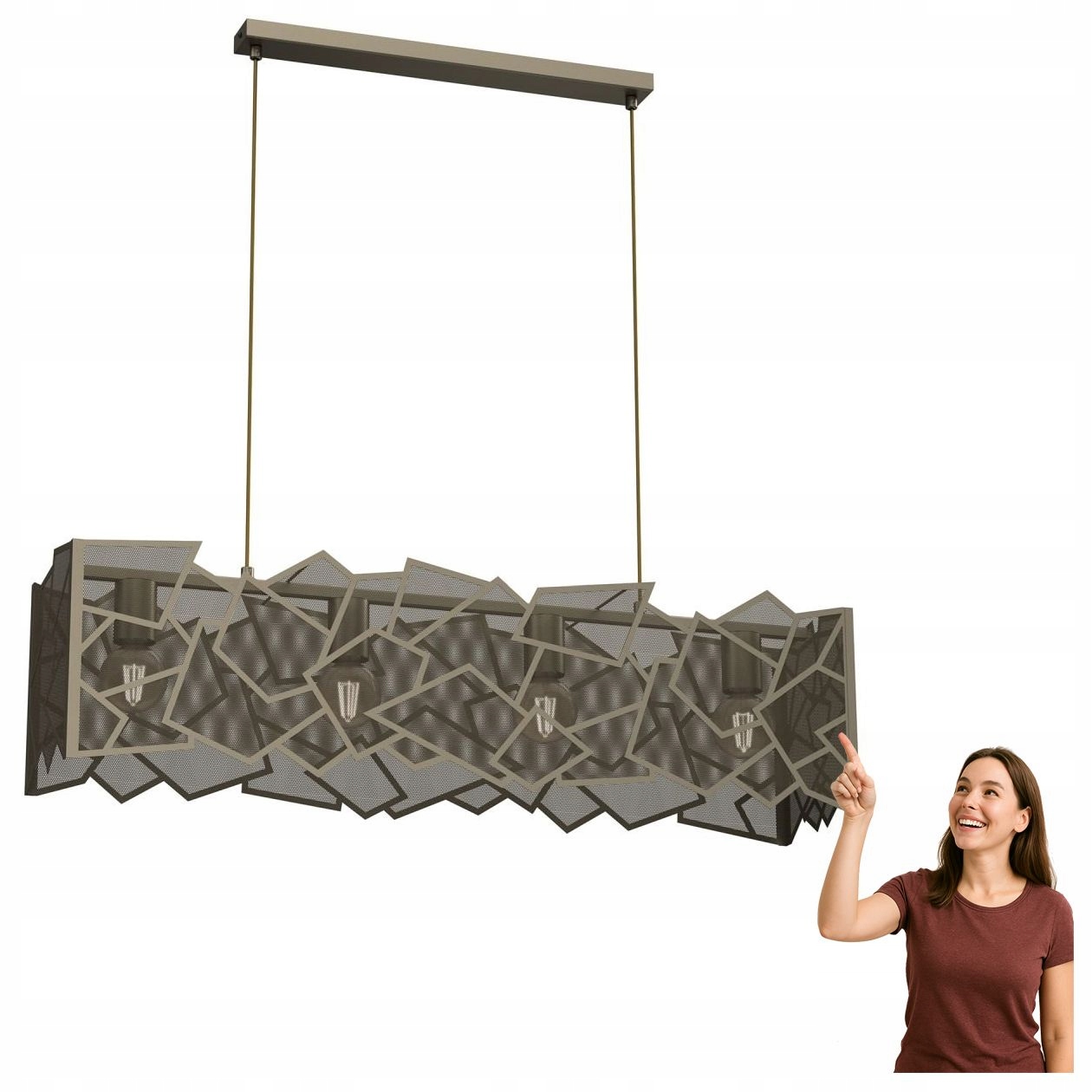 Závesná lampa nad stôl z kovovej sieťoviny Camo 555 Luminex
