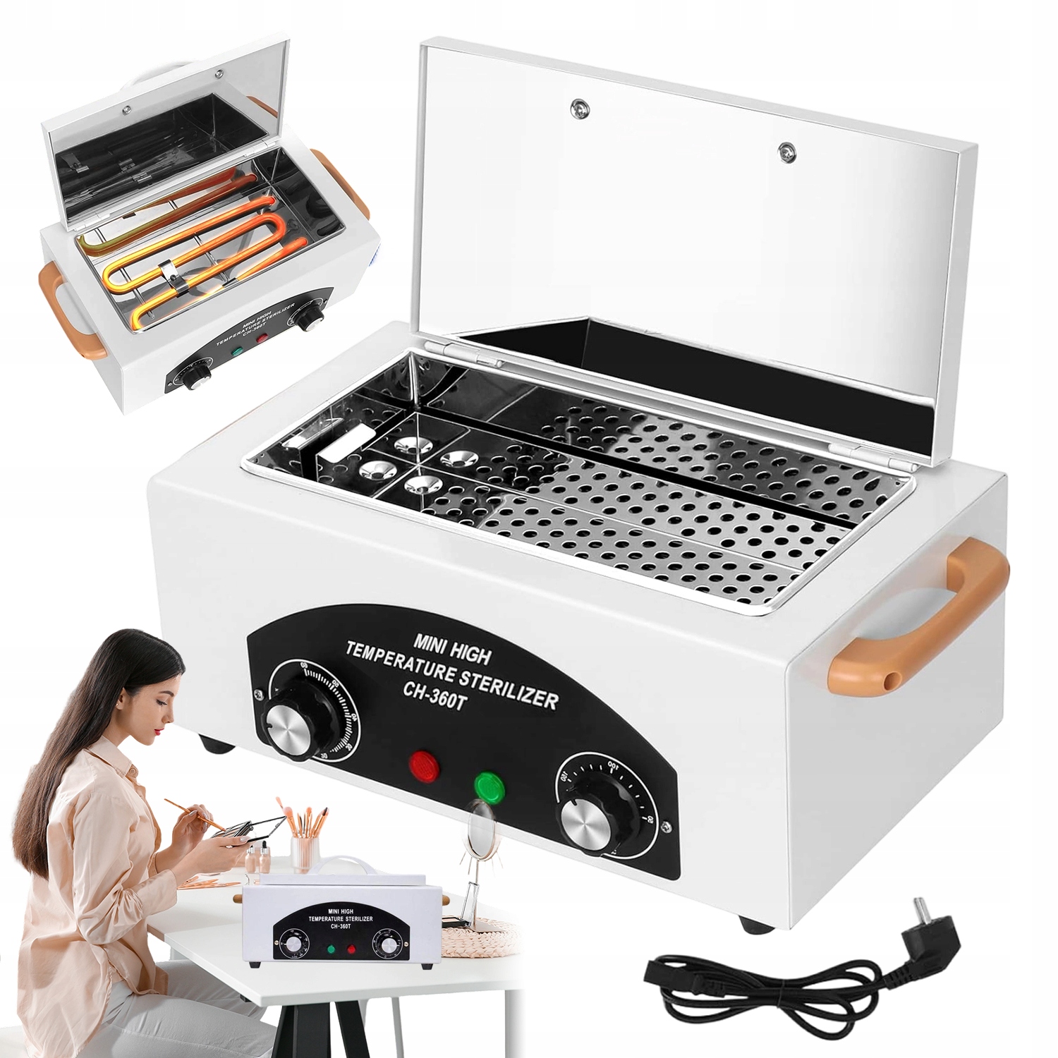 Sterilizátor 300W 220°C Pro Kosmetický A Zubní Kadeřnický Salon