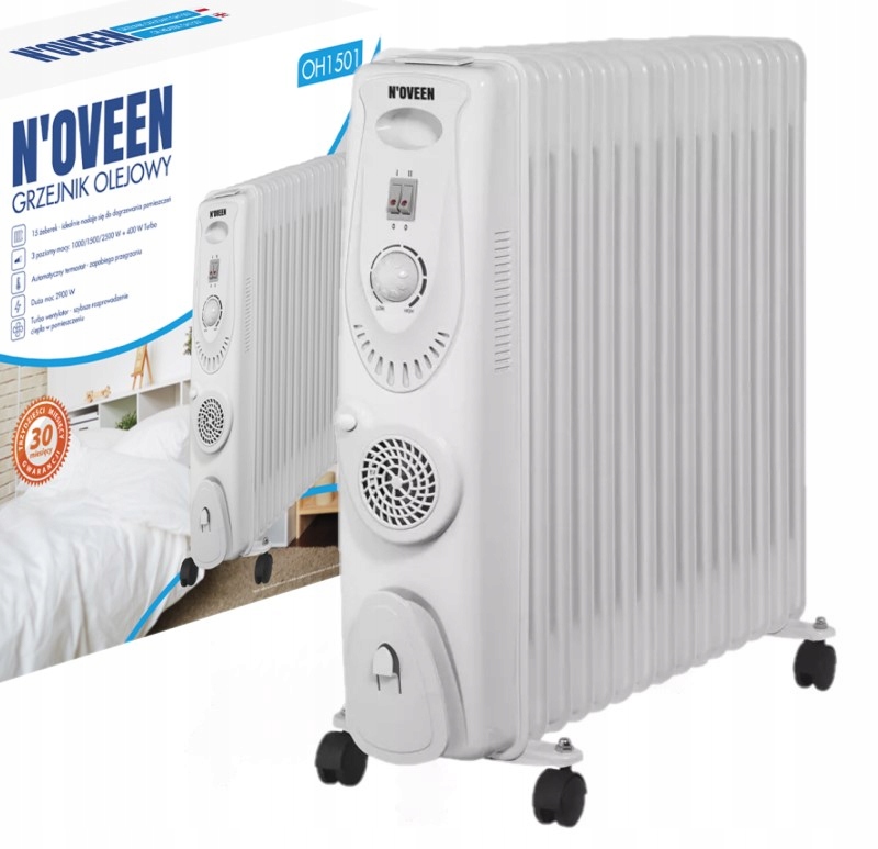 Grzejnik elektryczny olejowy N'oveen OH1501 2900W Nawiew Turbo