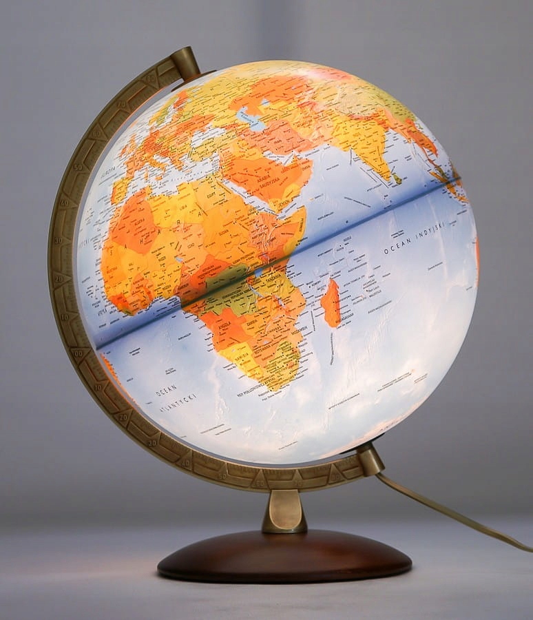 GLOBUS ASTRA 30cm PODŚWIETLANY POLITYCZNY FIZYCZNY Marka Nova Rico SpA