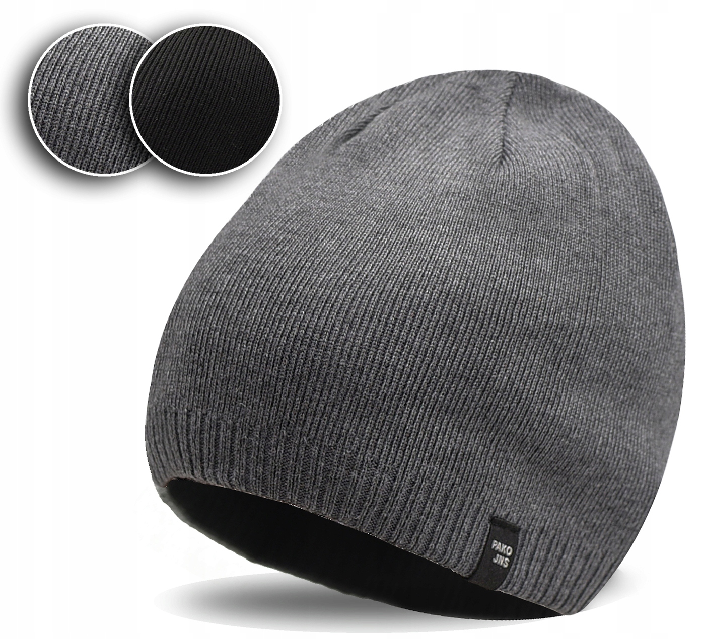 

Czapka beanie dzianinowa Dwustronna ciepła 54-58
