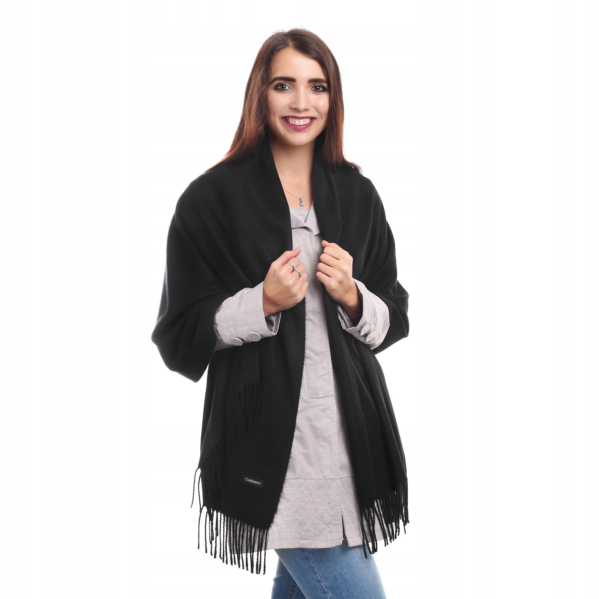 PIĘKNY DUŻY SZAL SZALIK PASTELE KASZMIROWY KASZMIR Wzór dominujący bez wzoru