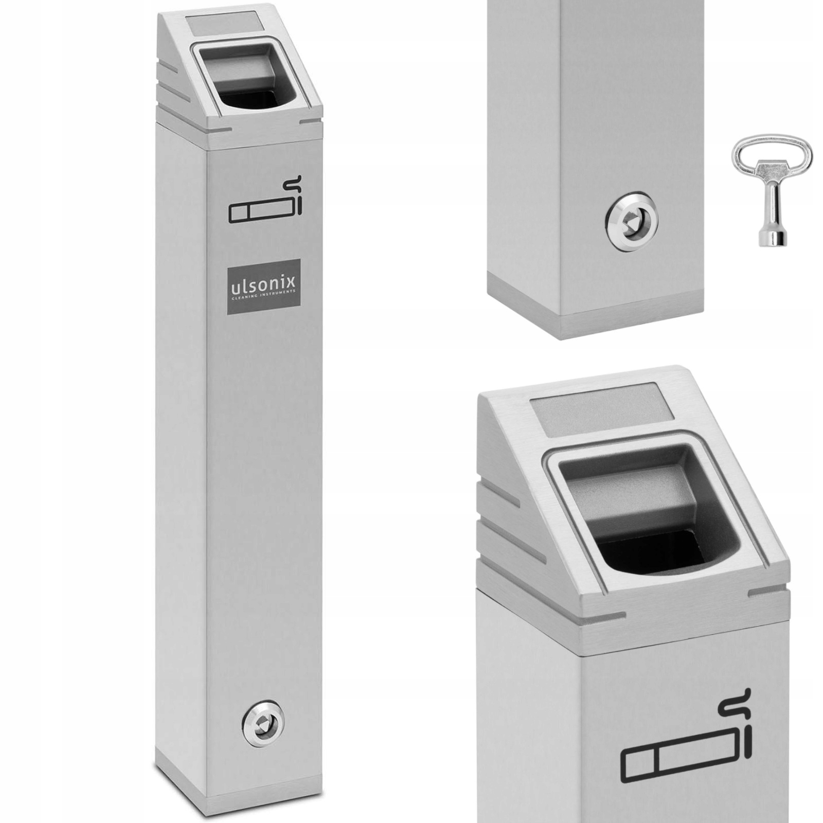 Levně Popelník popelník uzavíratelný 2 l stříbrný