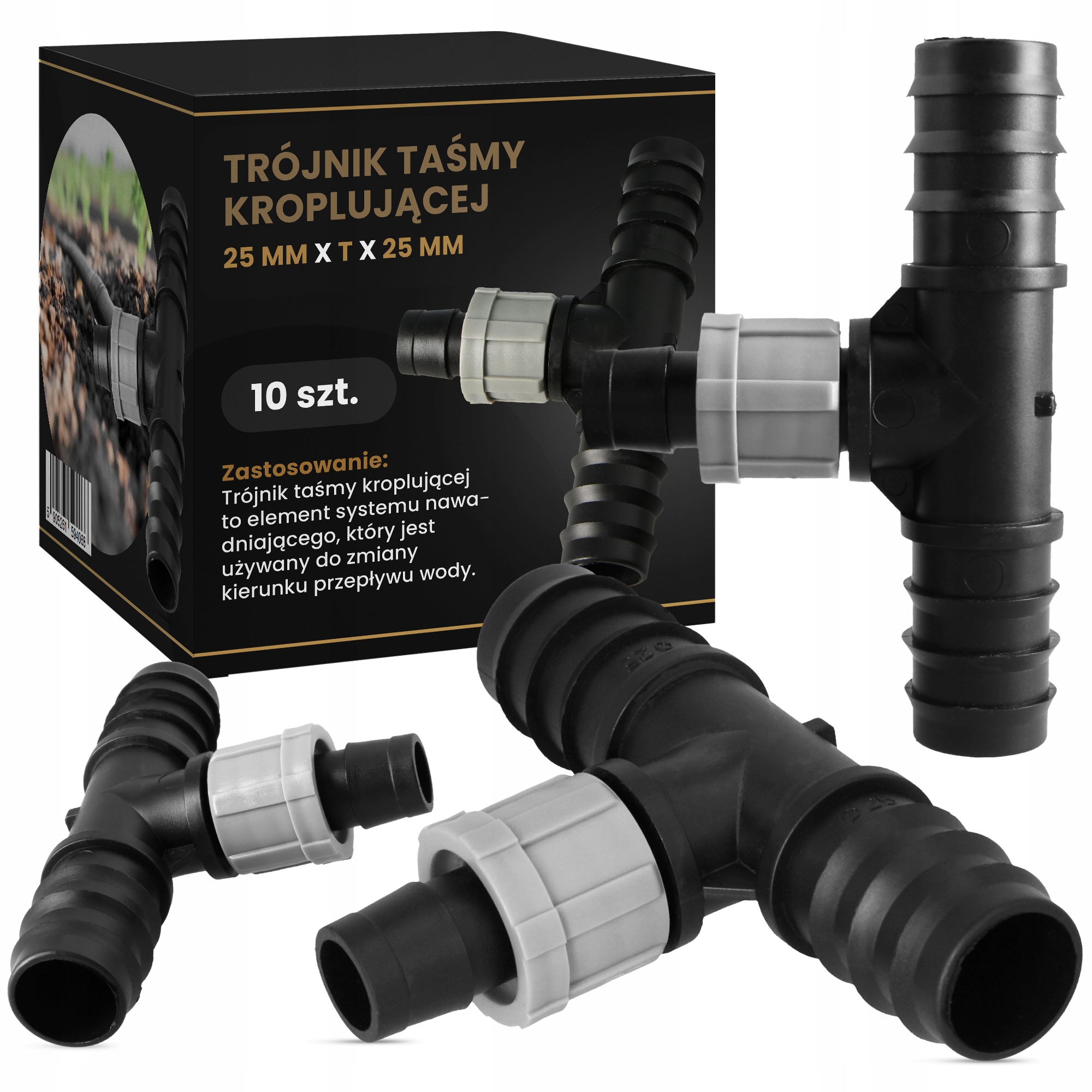 

10x Trójnik Złączka Taśmy Kroplującej 25xTx25