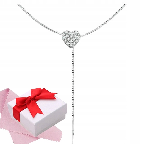 Stříbrný řetízkový Řetízek Shiny Heart Stříbro s925 dárek krabička