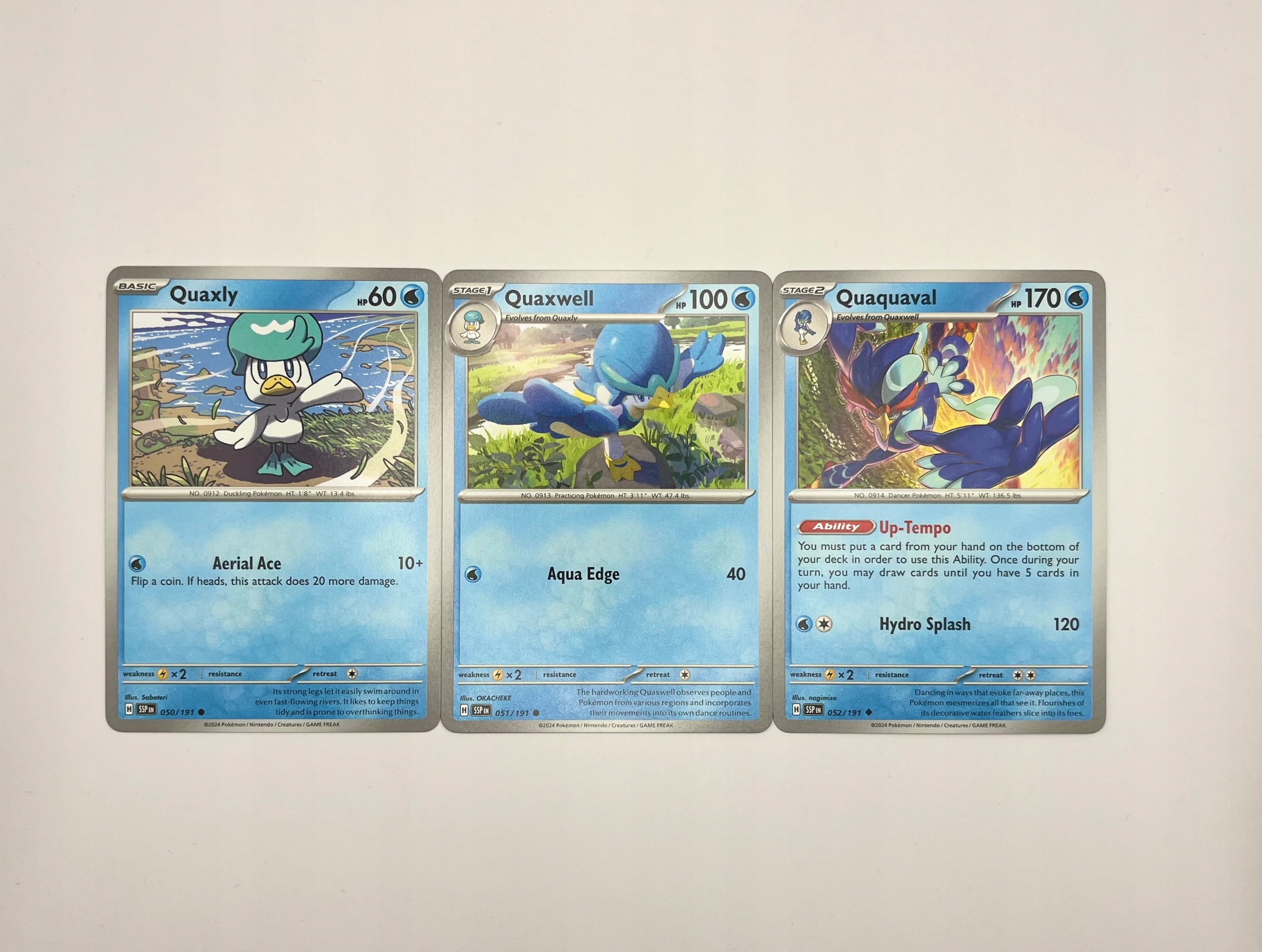 Pokemon Tcg Quaxly 50/191 Quaxwell 51/191 Quaquaval 52/191 Ssp