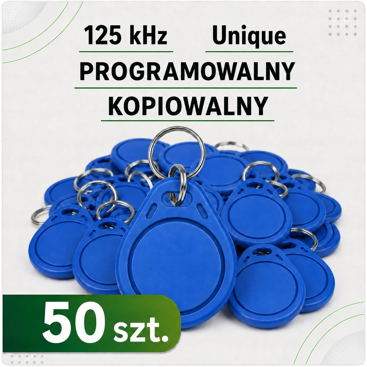 Přívěsek Na Klíče programovatelný Rfid 125kHz T5577 Unique EM4100 EMB2 Kopírovatelný 50 ks