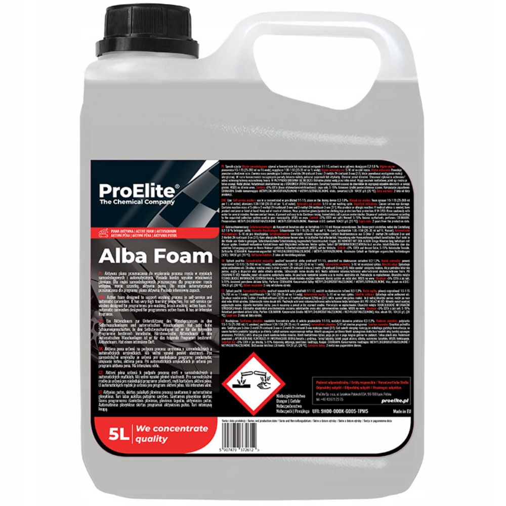 PROELITE _ ALBA FOAM 5 L _ ZASADOWA, AKTYWNA PIANA _ PRE007