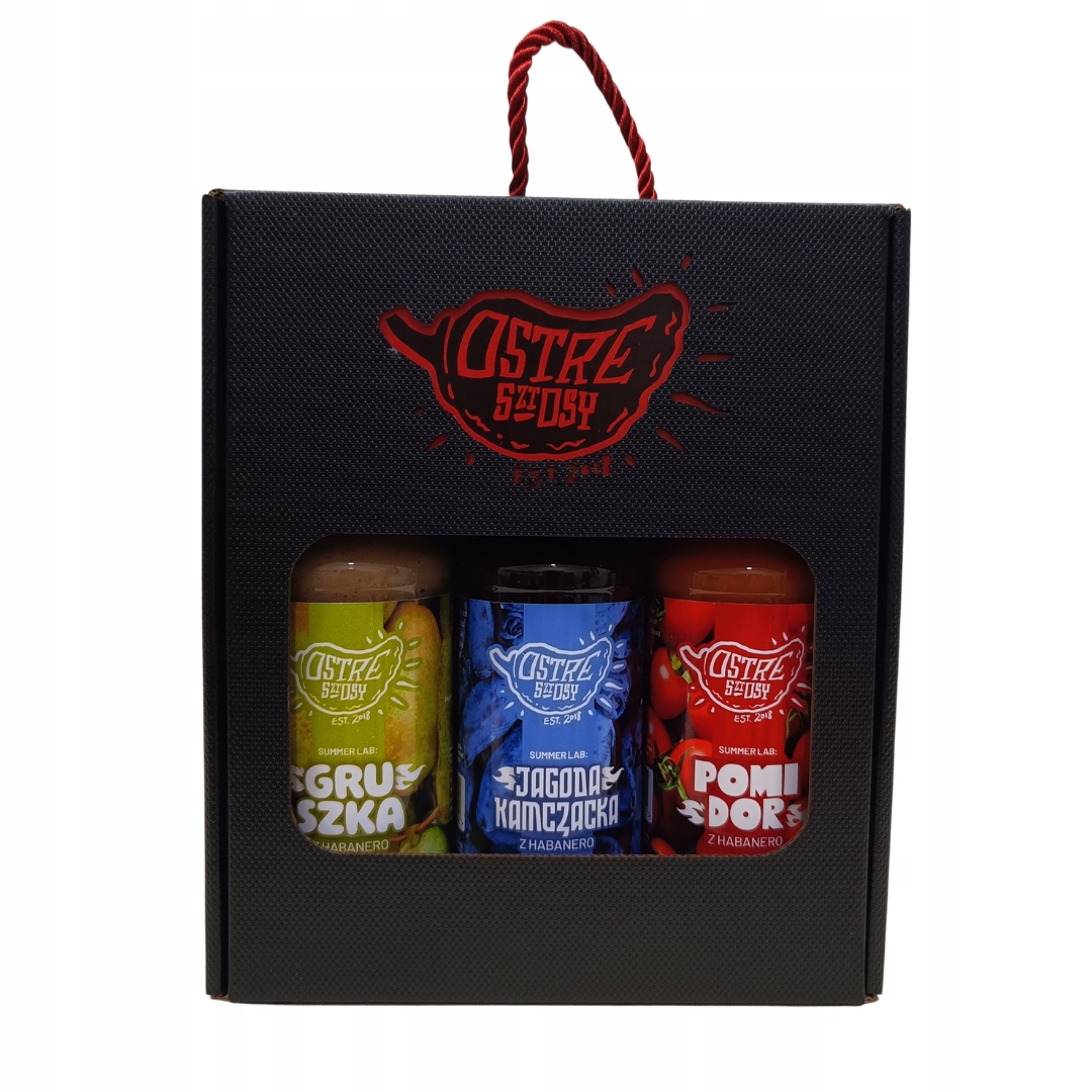 Levně Sada chilli omáček Summer Lab – hruška, borůvka a rajče – 3×200 ml