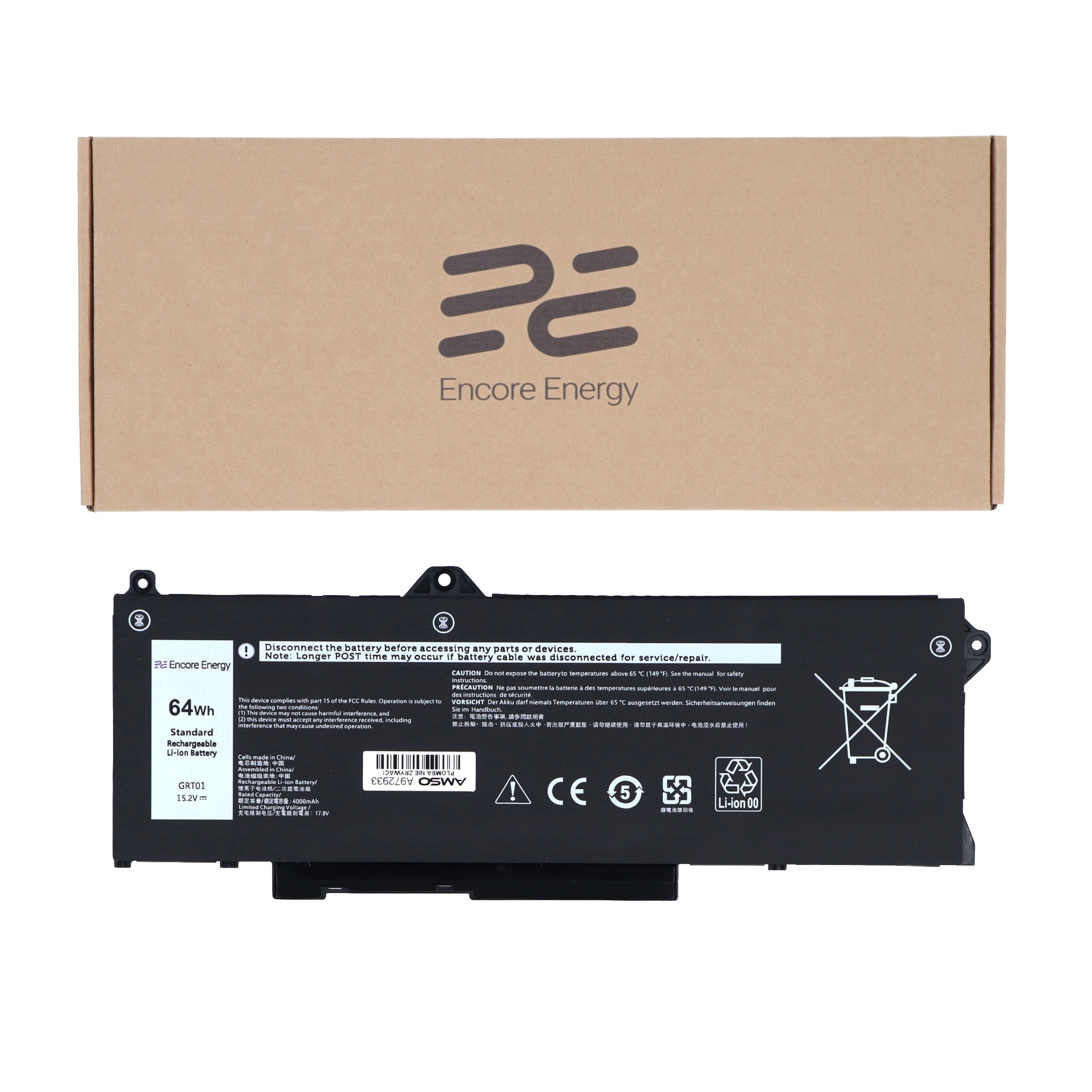 Baterie GRT01 pro Dell Latitude 5421 5521 5531 64Wh 15.2V Encore Energy