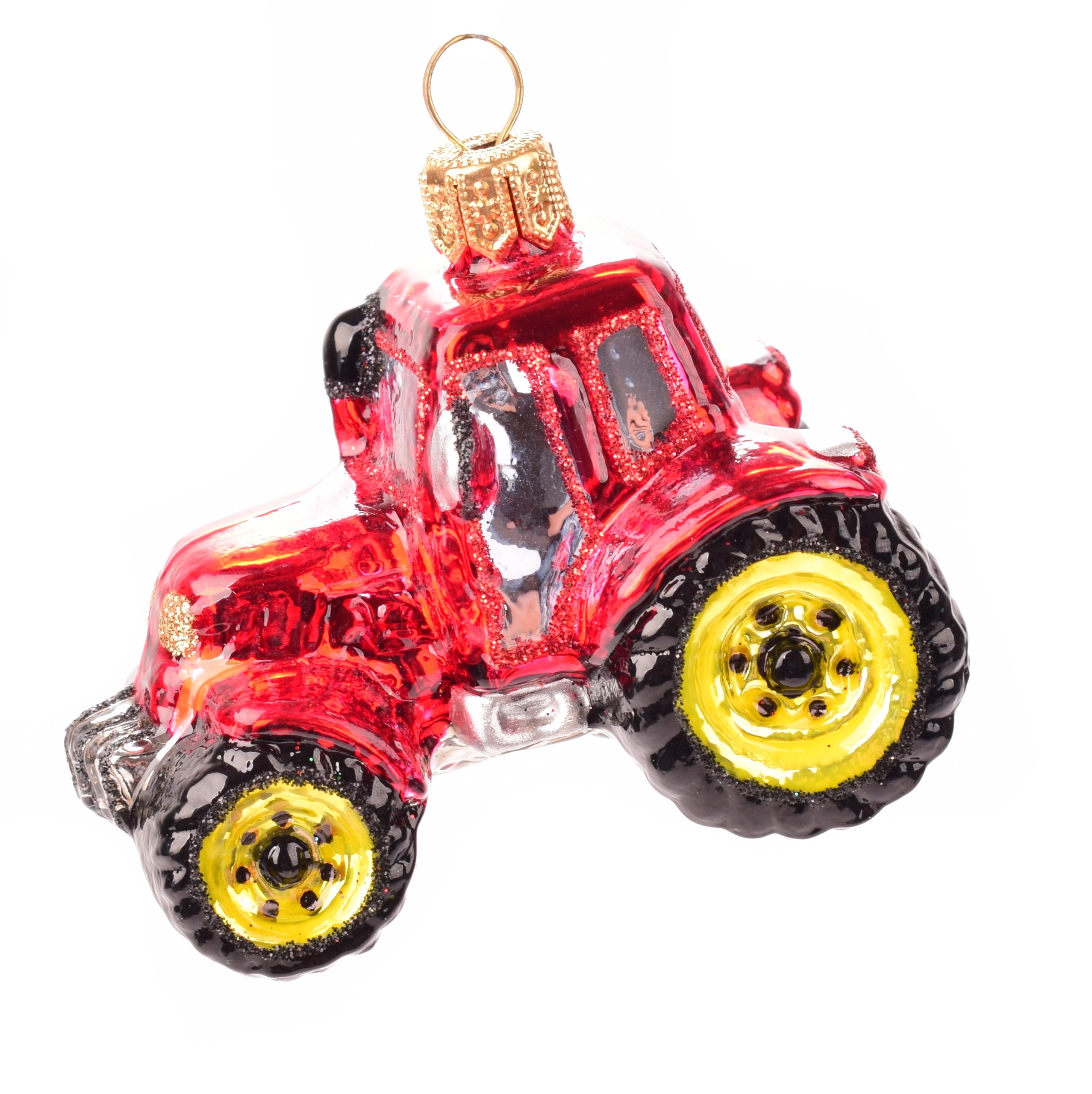 

Bombka szklana figurka czerwony traktor mały