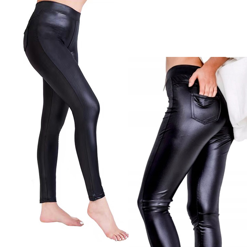 

Leginsy spodnie Latex Skóra z Kieszeniami Mat S/m