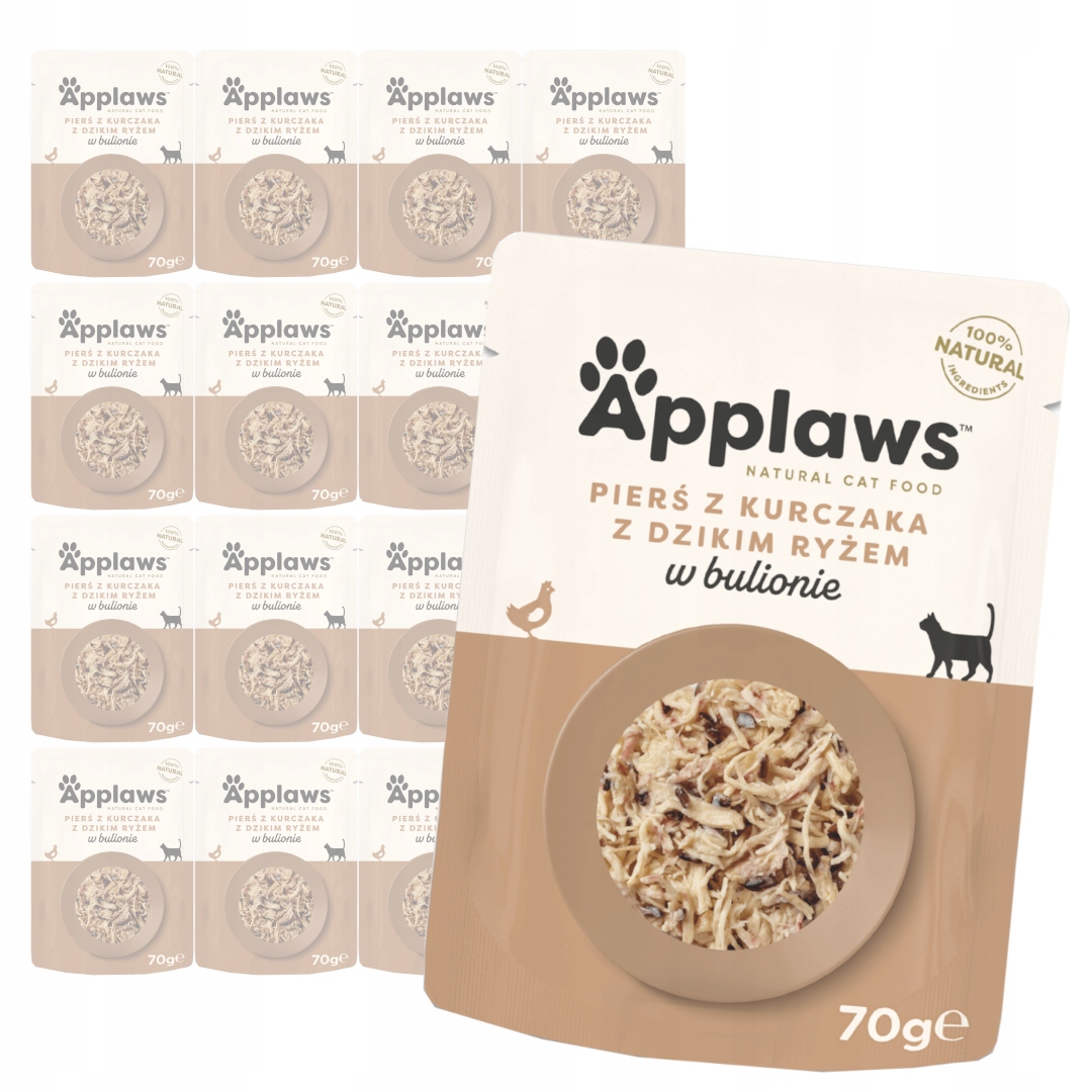Levně Applaws Cat Mokré Krmivo Pro Kočky 16x70g Kuře s divokou rýží v vývaru