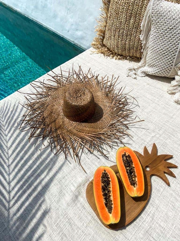 KAPELUSZ SŁOMKOWY Brązowy Kapelusz Słomka Pleciony Kolekcja BALI BALI