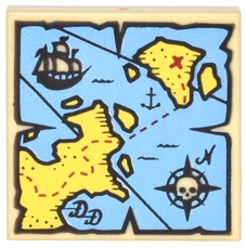 26835N LEGO 3068bpb0929 3068pb0929 6100077 - płytka 2x2 mapa - 1szt