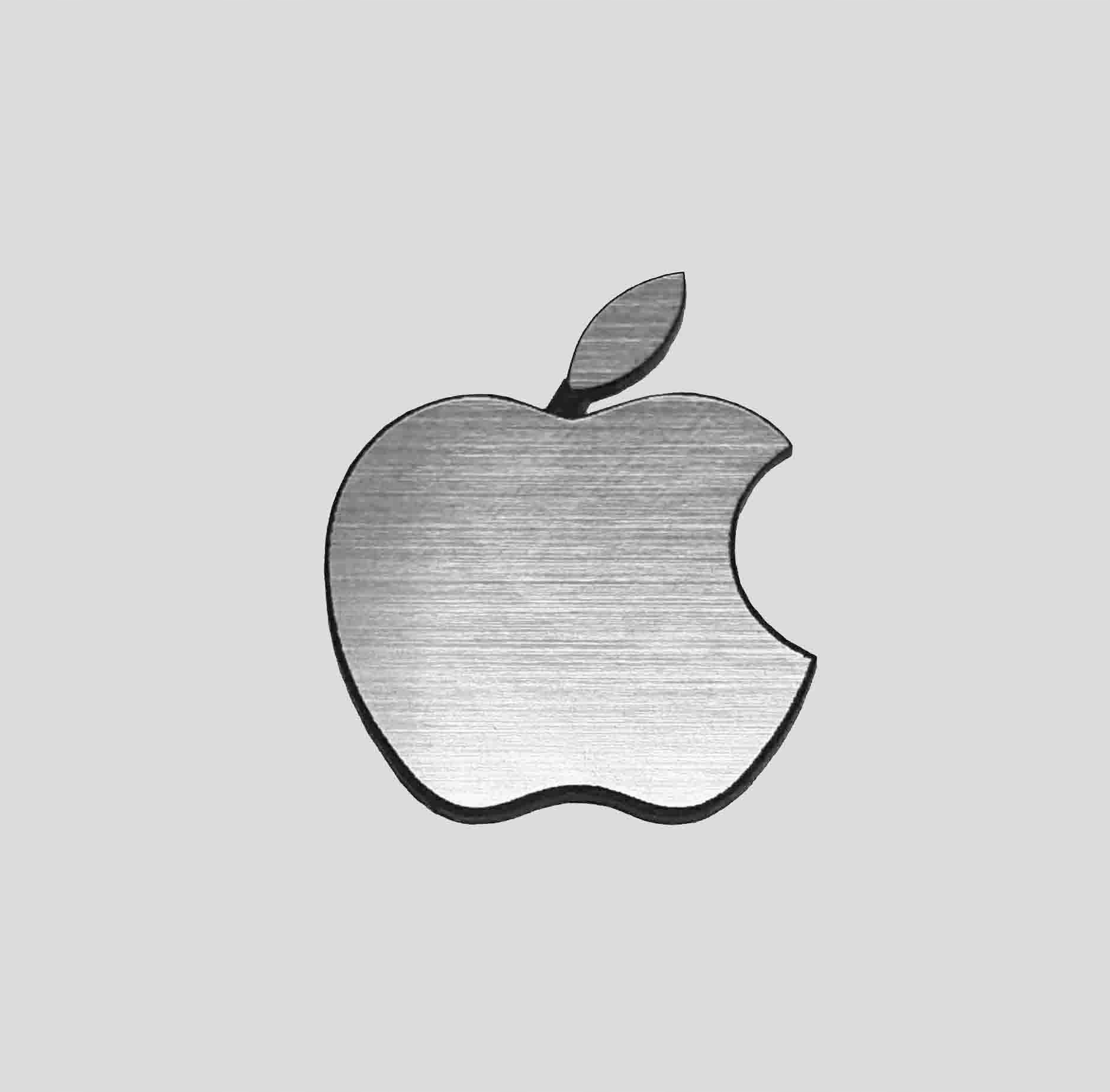 

Apple naklejka emblemat 14 x 17 mm * Srebrna