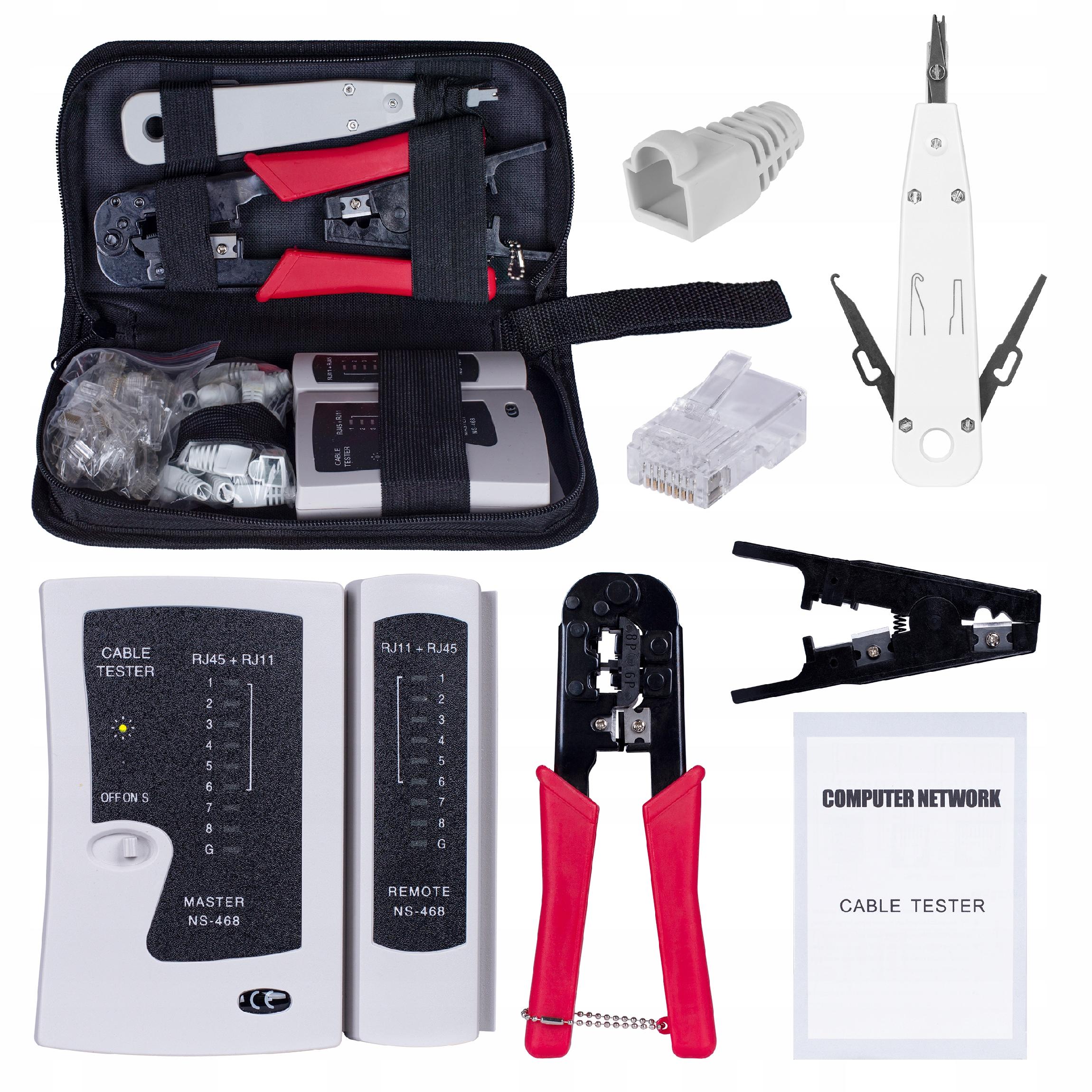 Сетевой комплект Neku RJ45 6 el. тестер, обжимной инструмент, пресс-подборщик